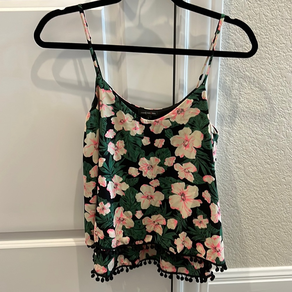 Tropical floral print tank top